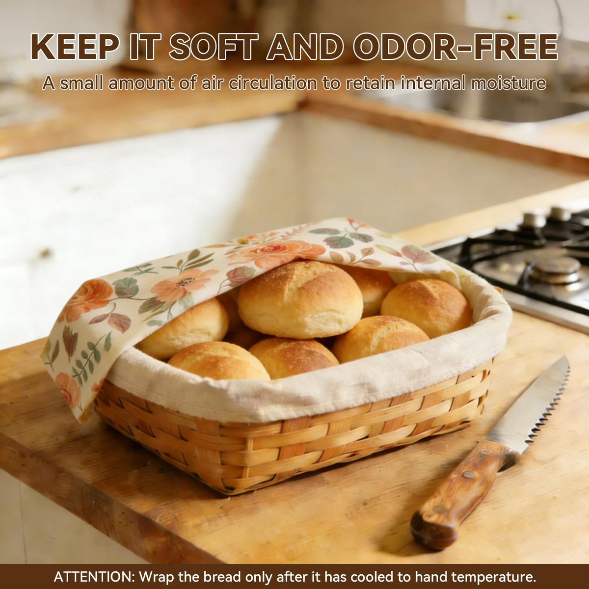 WGXY picnic-ready bread storage bag shown for outdoor meals.