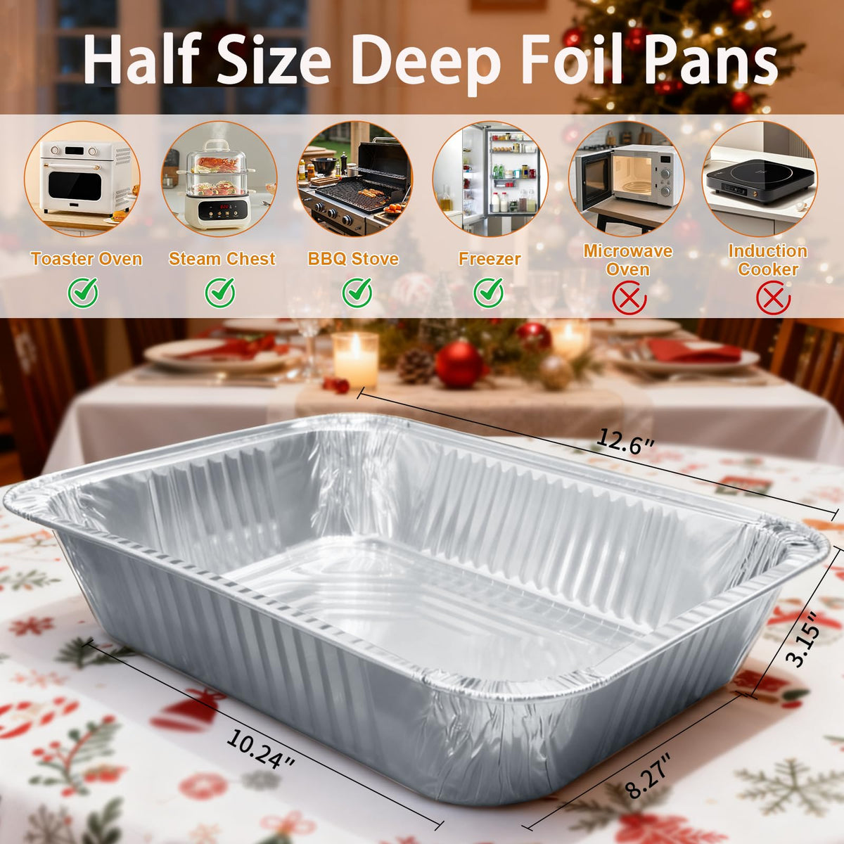 Whaleme foil pans for freezer storage and meal prep.