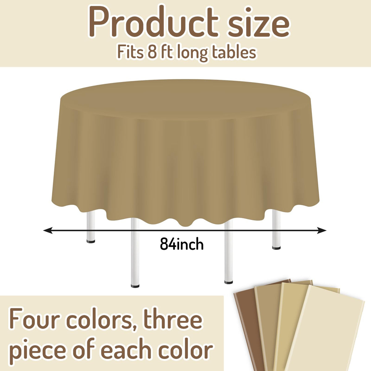 Whaline gradient brown tablecloth set showing four colors for festive tables.