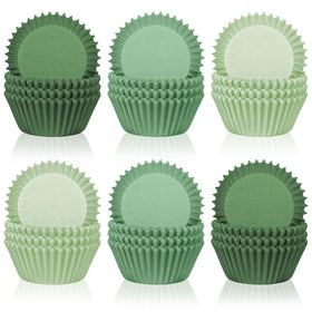 Whaline gradient green cupcake liners pack for vibrant party desserts.