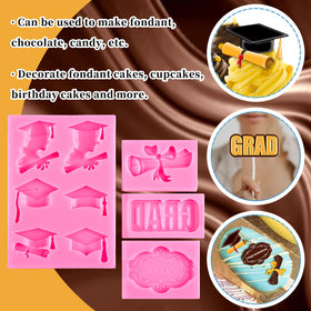 Whaline graduation molds diploma scroll shape for fondant toppers