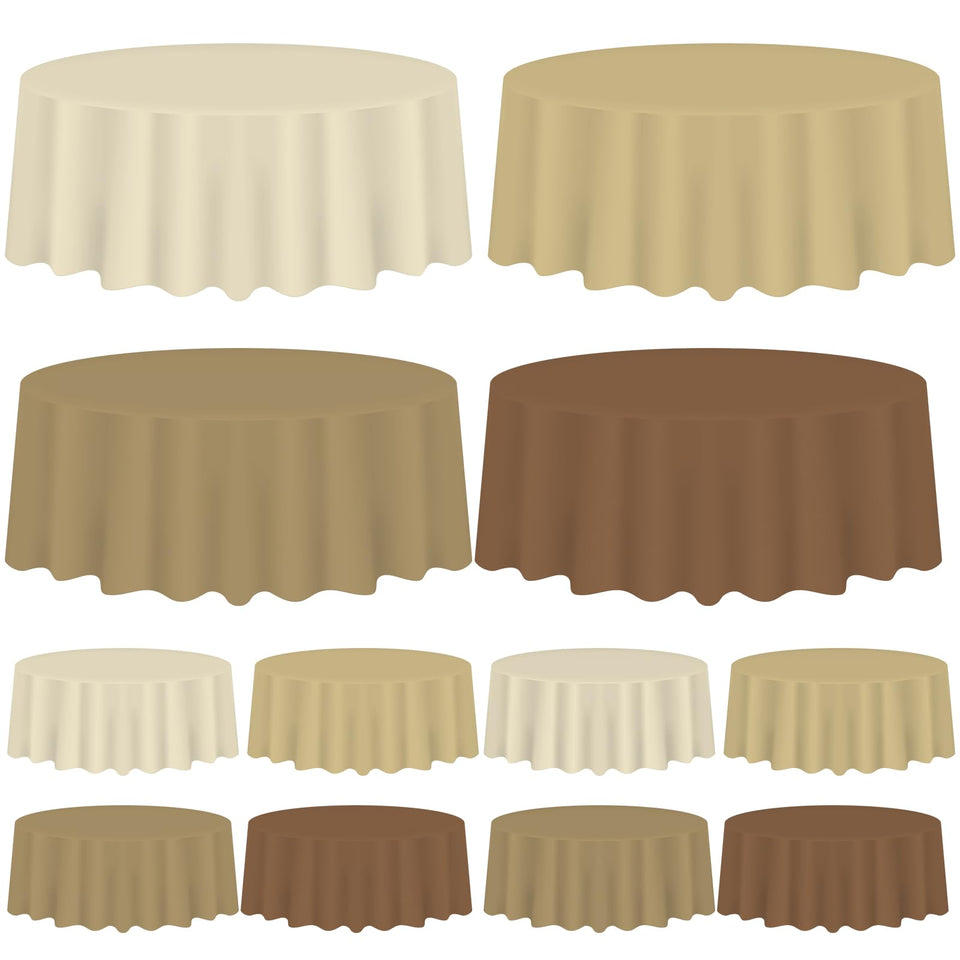 Whaline round 84-inch gradient brown tablecloth for fall table decor.