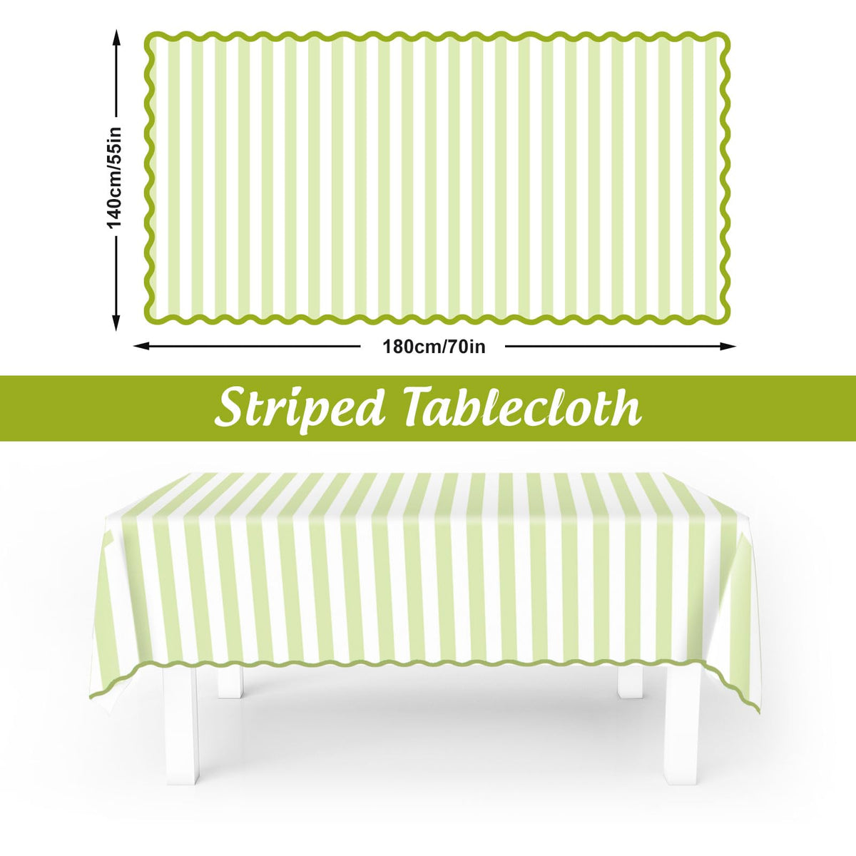 Whaline waterproof fabric tablecloth provides spill-proof protection for meals.