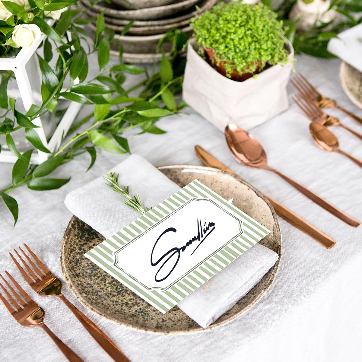 Whaline wedding reception table cards for a cohesive setup