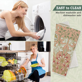 Whaline William Morris dishcloths, absorbent and machine washable for daily use.