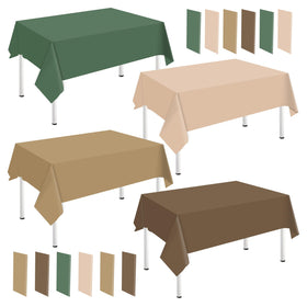 Whaline woodland tablecloth in sage green highlights forest vibe for tables.