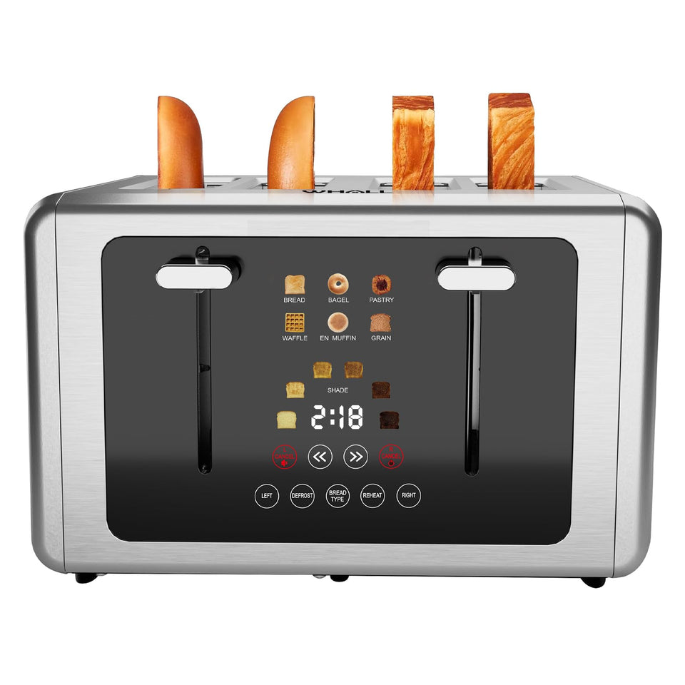 Whall 4-Slice Smart Toaster touchscreen display guides precise toasting and timing