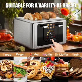 Whall crumb tray allows quick cleanup after busy mornings