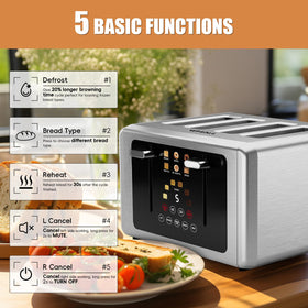 Whall 4 Slice Toaster wide slots for thick slices like bagels