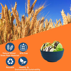 Homestockplus wheat straw fiber bowls closeup highlighting eco-friendly texture and light weight.