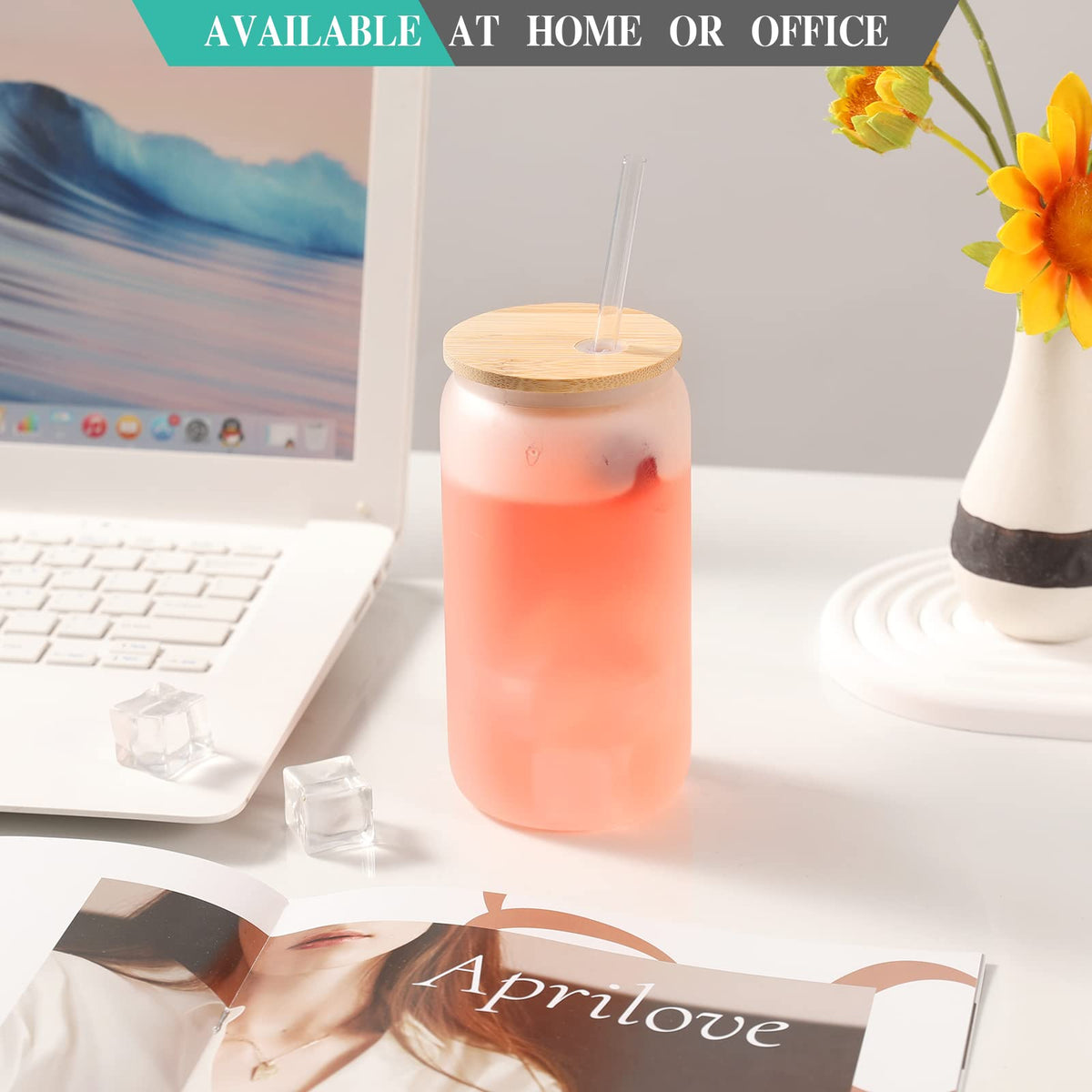WHEATHUSK bamboo lid and straw set adds eco-friendly finishing touch.
