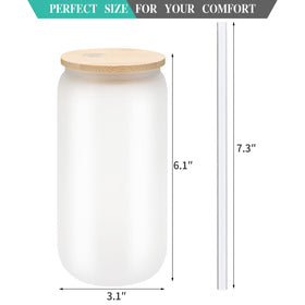 WHEATHUSK frosted tumbler with bamboo lid showcases DIY art on durable glass.