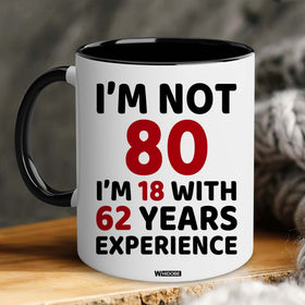 WHIDOBE 80th birthday mug dad, sturdy ceramic for everyday tea or coffee.