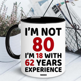 WHIDOBE 80th birthday mug daily-use, microwave and dishwasher safe for convenience.