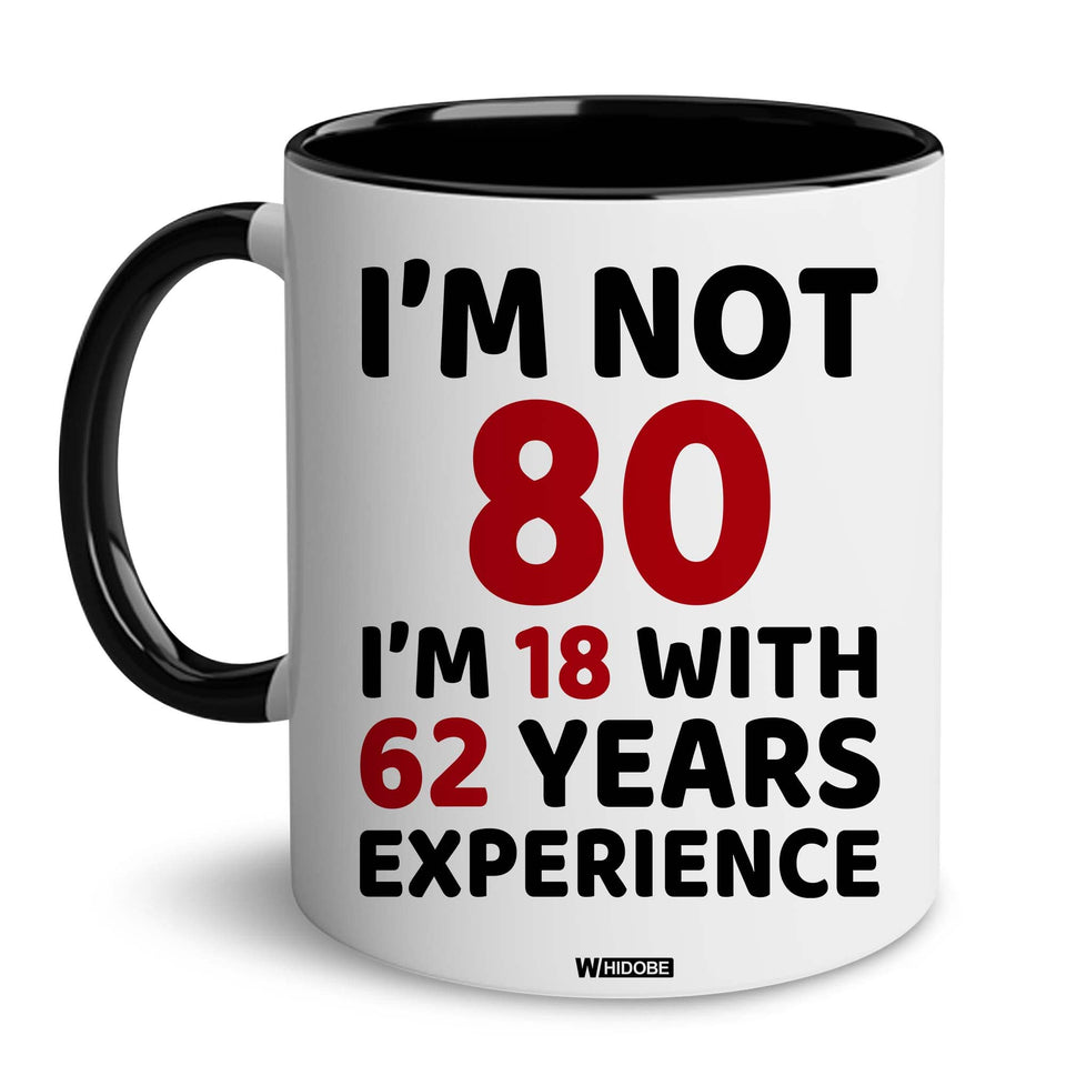 WHIDOBE 80th birthday mug design, a timeless keepsake for warm birthday moments.