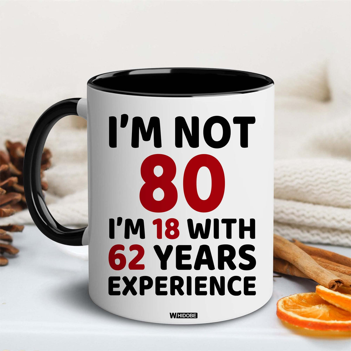 WHIDOBE 80th birthday mug mom, delightful gift for sipping coffee with love.