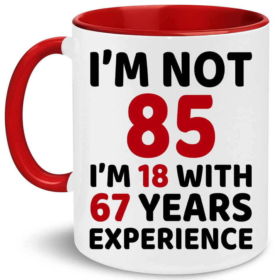 WHIDOBE 85th birthday mug front design for a commemorative moment.