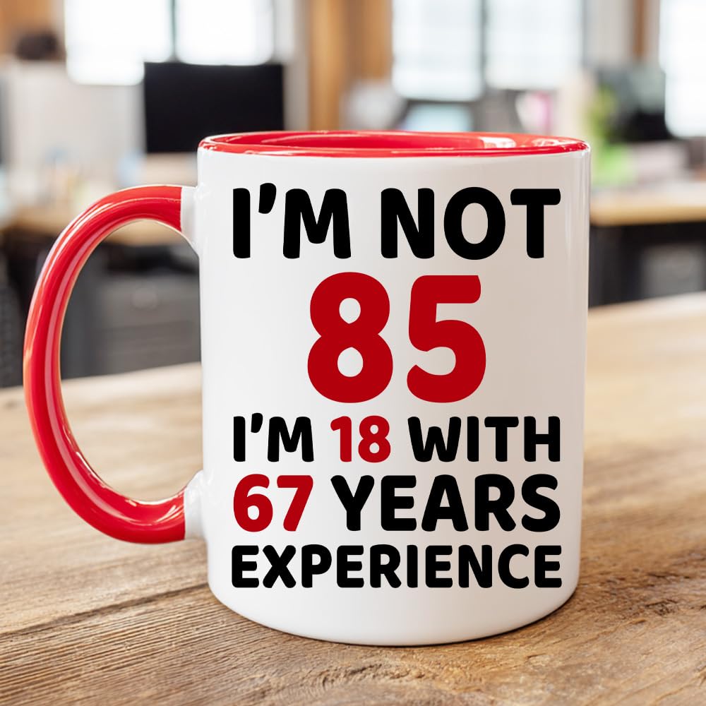 WHIDOBE 85th mug in hand ready for coffee or tea.