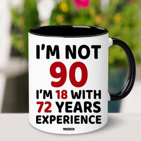 WHIDOBE 90th birthday mug microwave safe for quick reheats