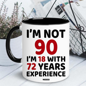 WHIDOBE 90th birthday mug side view perfect for gifting showcase