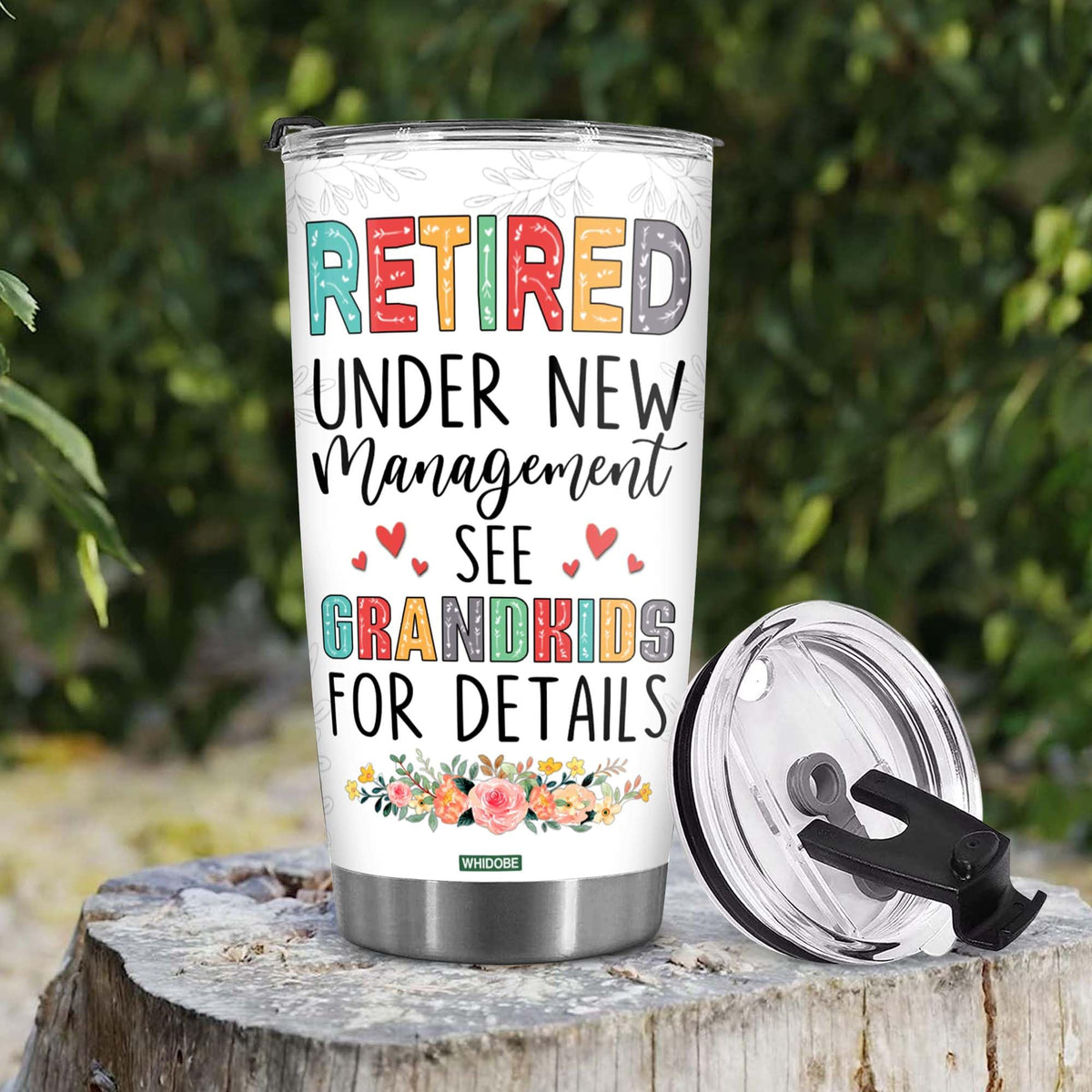 WHIDOBE retired tumbler design image with a timeless look for celebrations