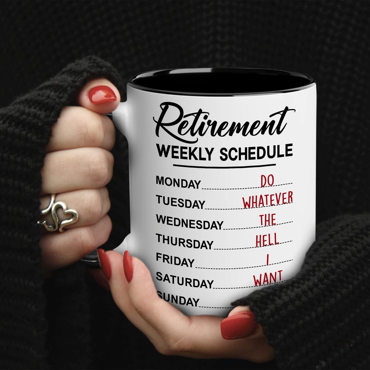 WHIDOBE retirement calendar feature, blends practicality with a festive retirement vibe.