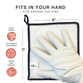 Whiffkitch absorbent dishcloth handling spills and soap suds.
