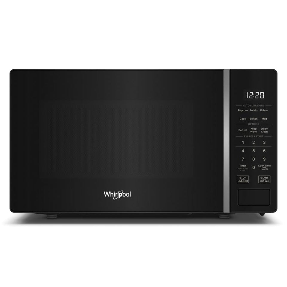 Whirlpool WMCS3018RB countertop microwave front view for quick reheats