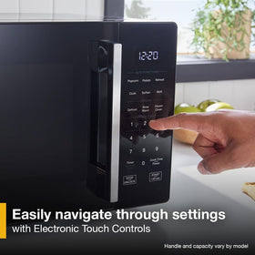 Whirlpool WMCS3018RB countertop microwave top view with sleek black finish