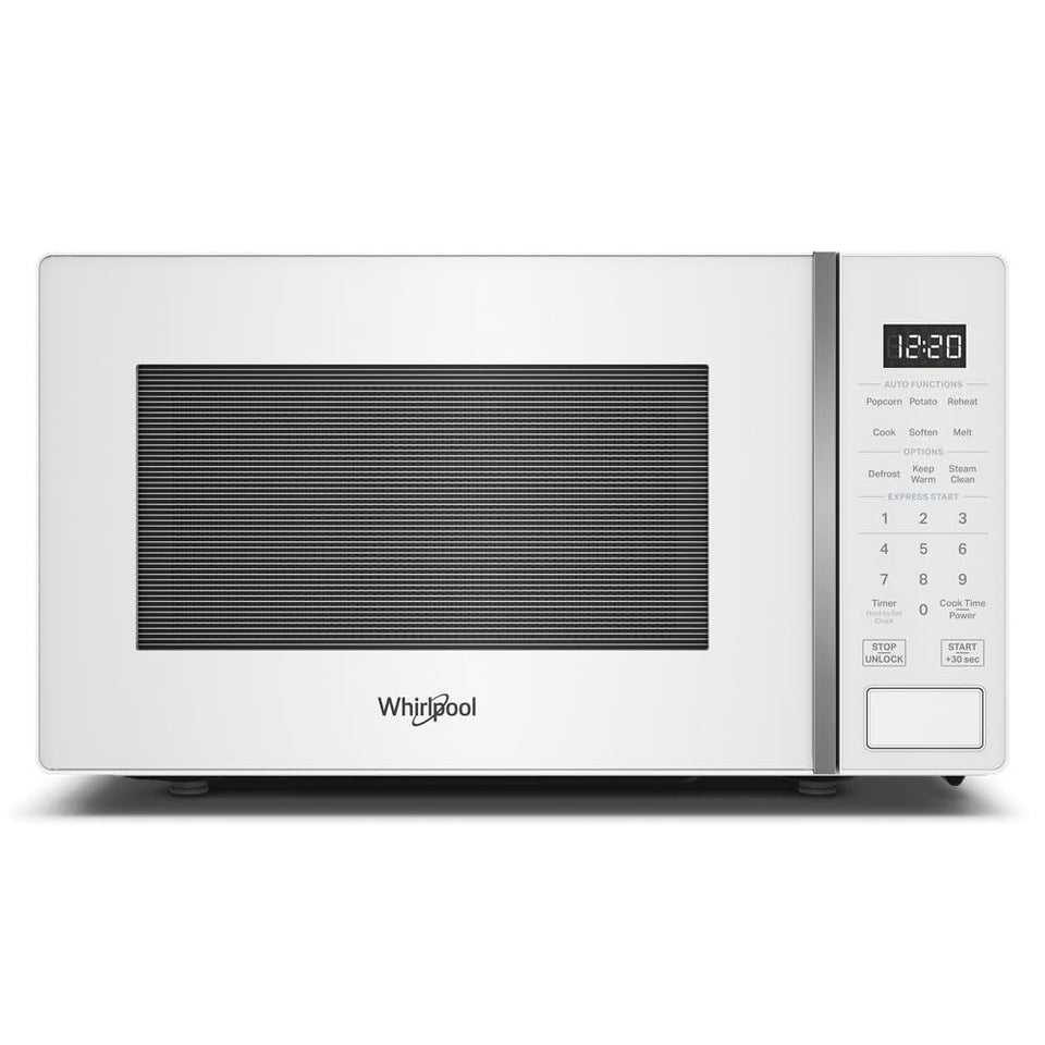 Whirlpool WMCS3018RW front view highlighting compact countertop design for small kitchens.