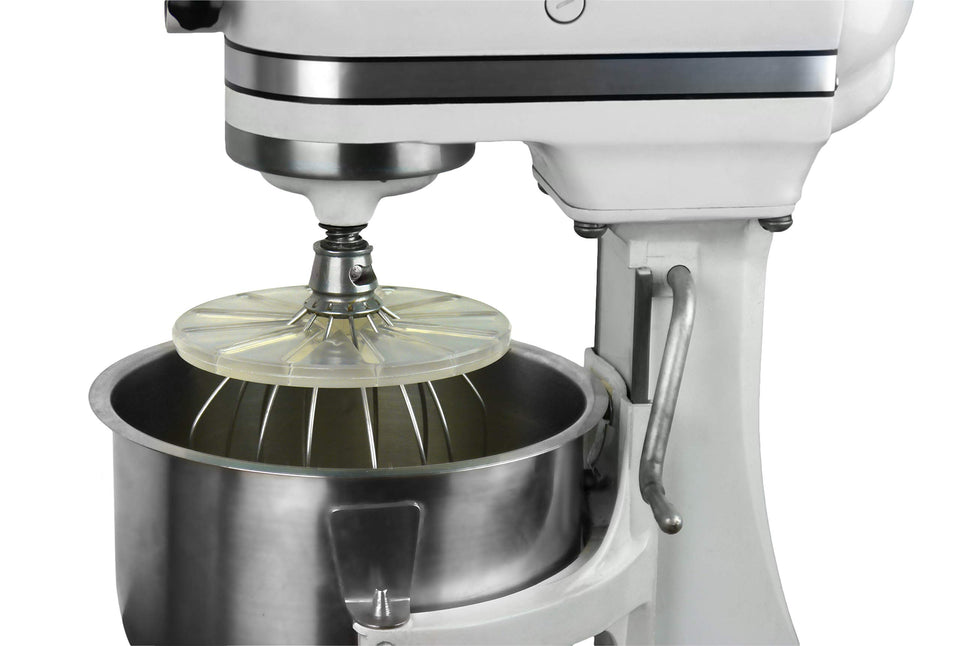 Whisk Wiper Pro on KitchenAid lift-bowl mixer with 6-wire whisk keeps the bowl clean.