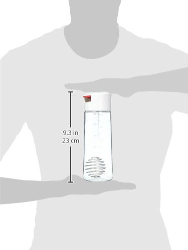 Whiskware Salad Dressing Shaker disassembled showing dishwasher-safe components and BPA-free materials.