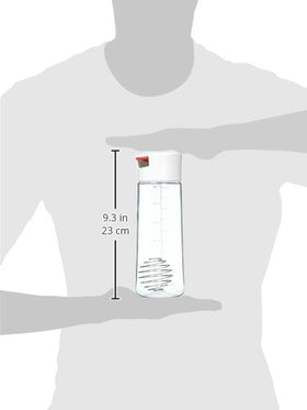 Whiskware Salad Dressing Shaker disassembled showing dishwasher-safe components and BPA-free materials.