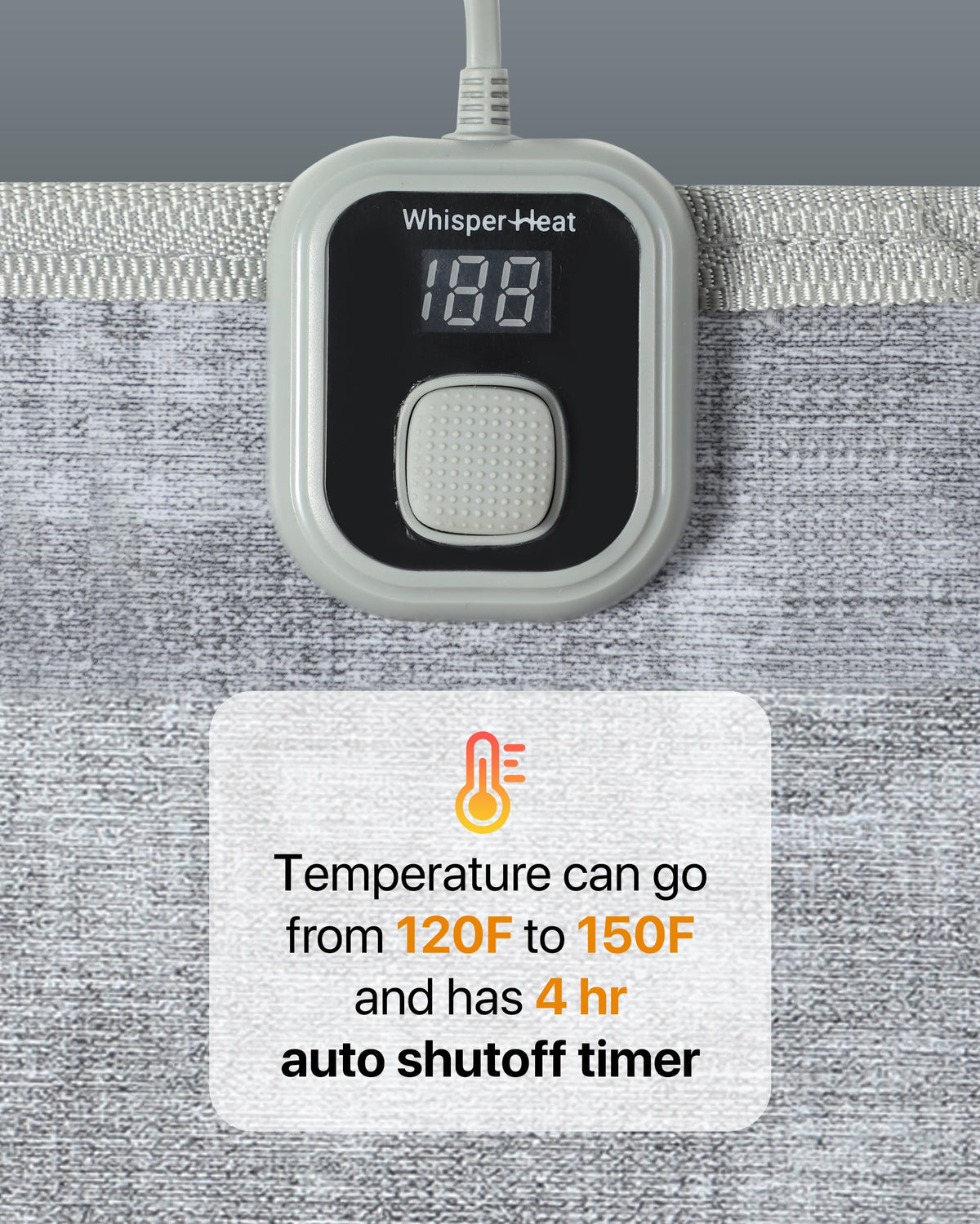 WhisperHeat energy-efficient 80W design reduces power use while warming.