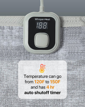 WhisperHeat energy-efficient 80W design reduces power use while warming.