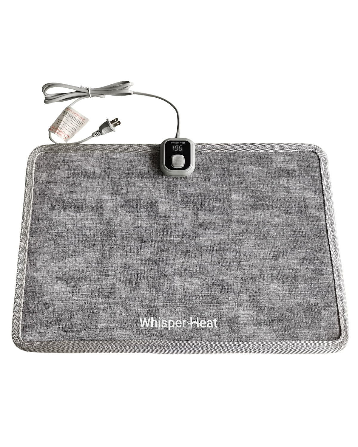 WhisperHeat heated floor mat with tap activation for quick underfoot warmth.