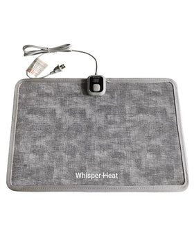WhisperHeat heated floor mat with tap activation for quick underfoot warmth.