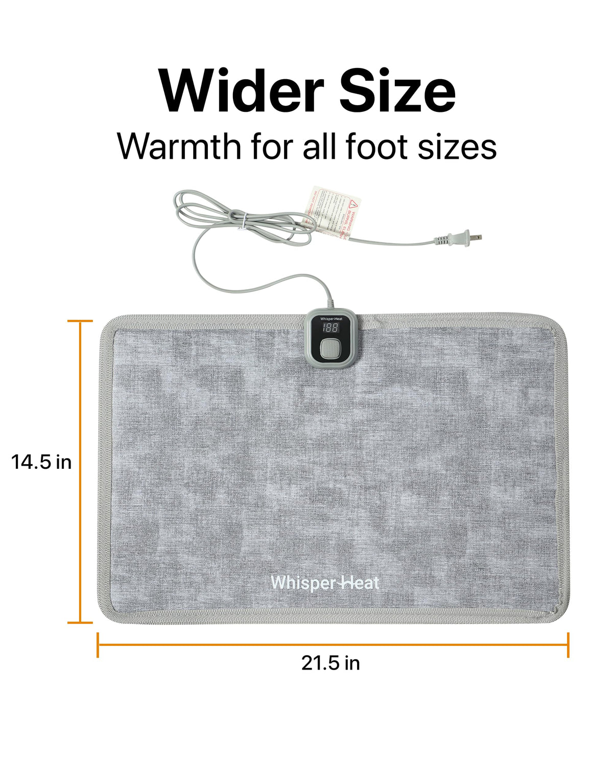 WhisperHeat safe anti-slip construction protects floors and feet.