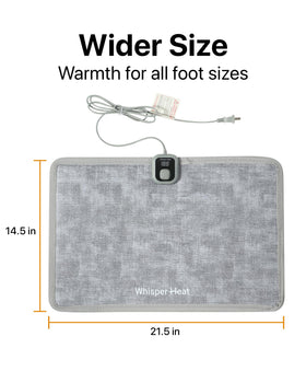 WhisperHeat safe anti-slip construction protects floors and feet.