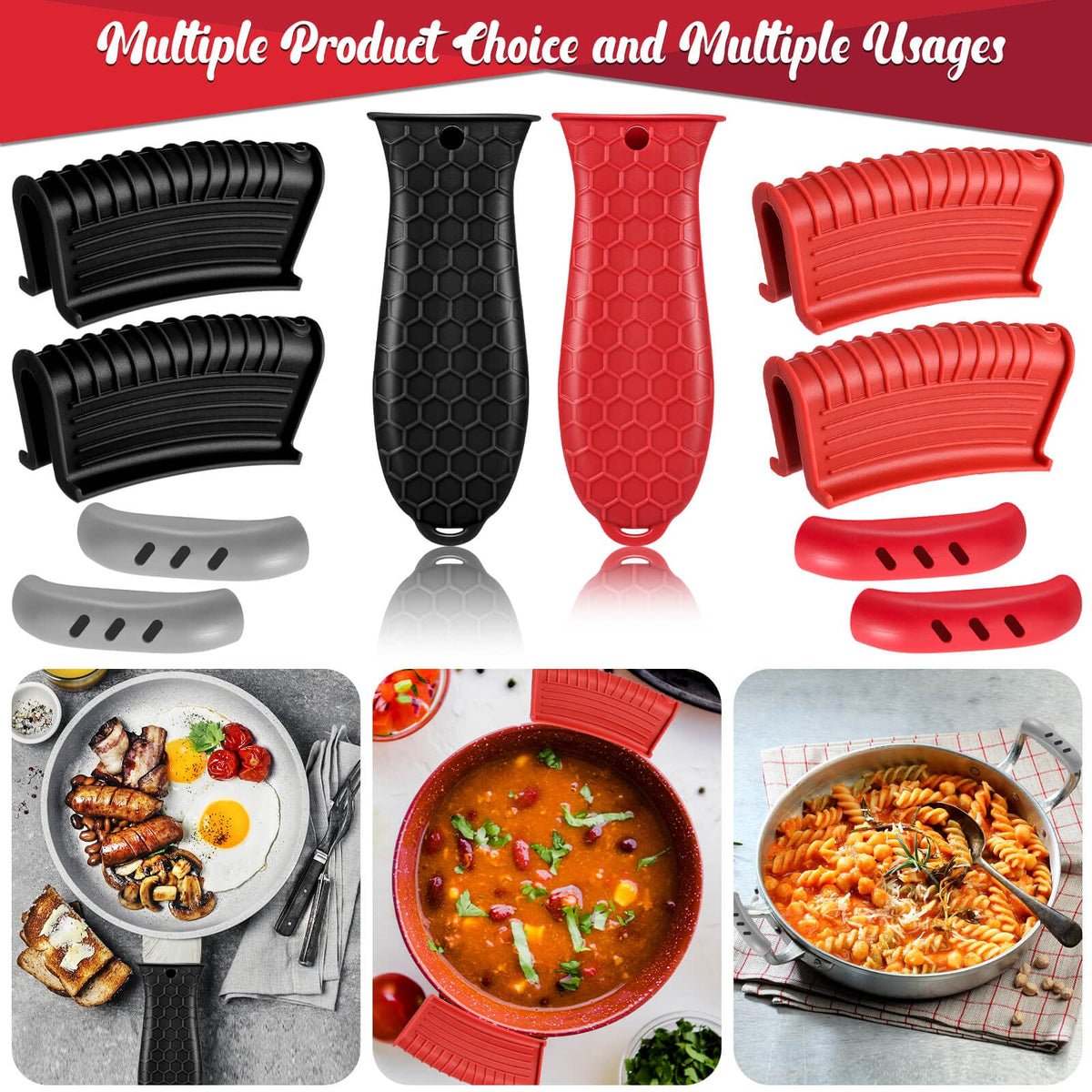 WhistenFla silicone pot holder set offers heat resistance and easy removal.