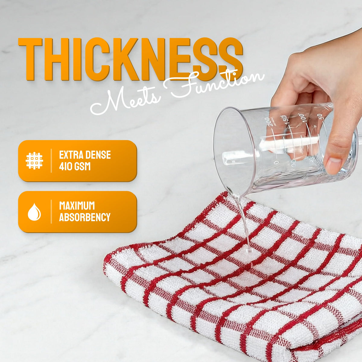 White Classic 16x26 inch towels with 410 GSM terry weave for strong drying