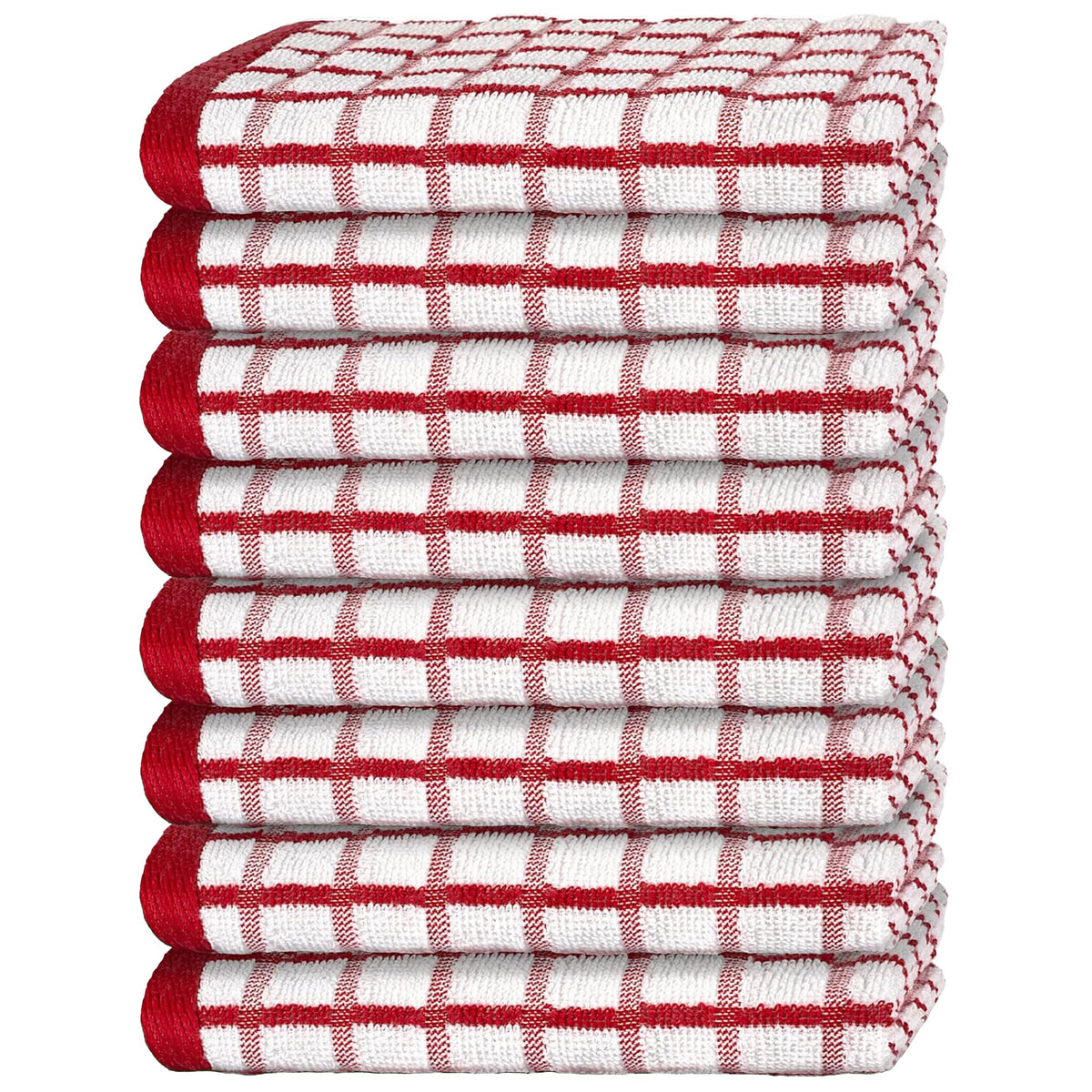 White Classic premium dish towels red 8-pack ready for daily use