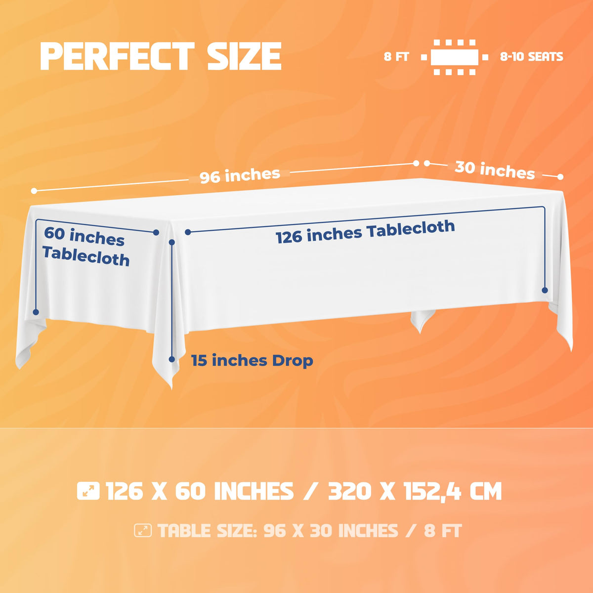 WEALUXE stain-wrinkle resistant tablecloth maintaining a pristine surface for events