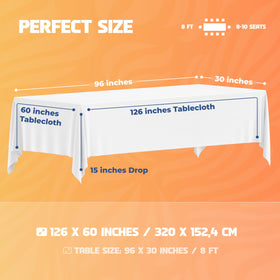WEALUXE stain-wrinkle resistant tablecloth maintaining a pristine surface for events