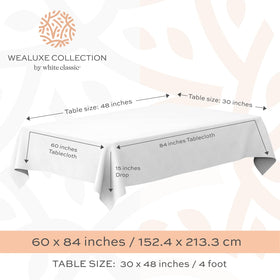 Closeup of WEALUXE wrinkle-free fabric showing a smooth white finish.