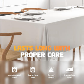 Versatile WEALUXE white tablecloth suitable for weddings, catering, cafes, and restaurants
