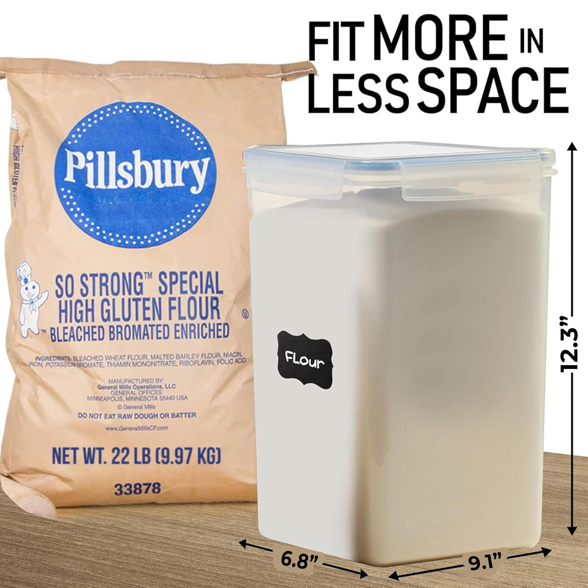 White Feather Supplies airtight lids provide mess-free pantry storage