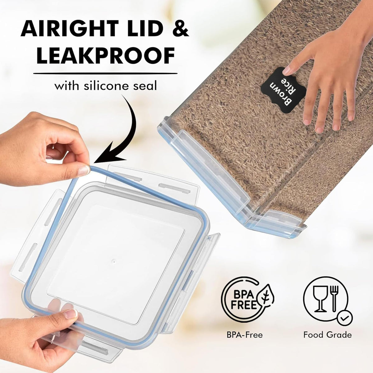 WHITE FEATHER SUPPLIES BPA-free plastic for safe, long-term food storage.