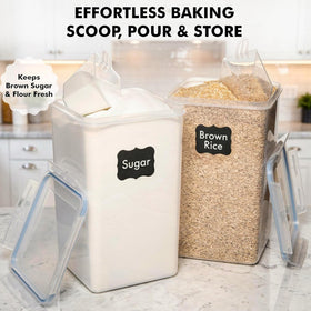 WHITE FEATHER SUPPLIES silicone seal prevents spills and keeps dry goods fresh.