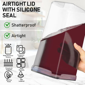 White Feather Supplies snap-lock lids with removable seals ensure airtight freshness.